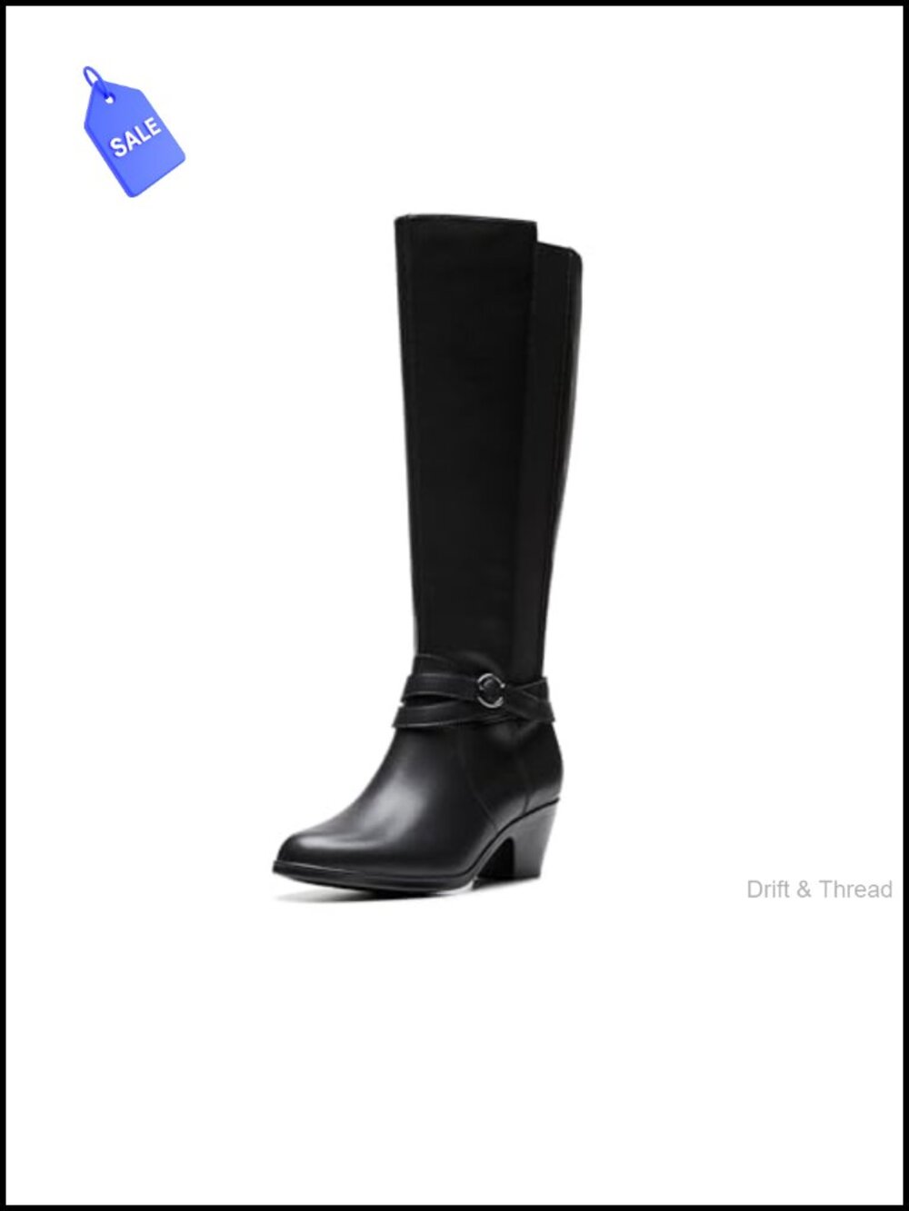 Clarks Emily2 Dream Leather Knee-High Boots Comfort Block Heel